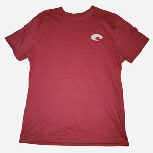 Costa-del-mar Men's Red and Pink T-shirt
